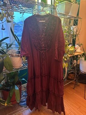 April Cornell Deep Burgundy Dress